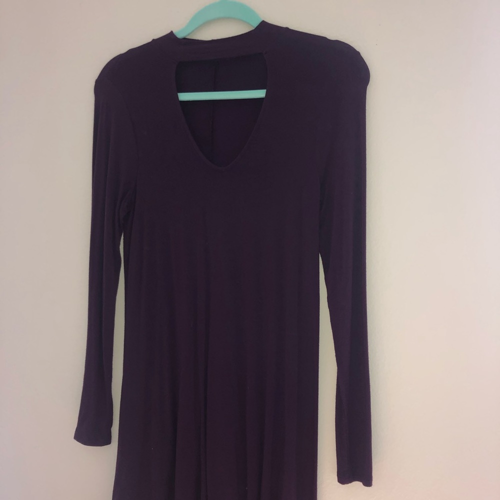 Express long sleeve purple dress